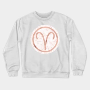 Rose Gold Marble Zodiac - Aries Crewneck Sweatshirt